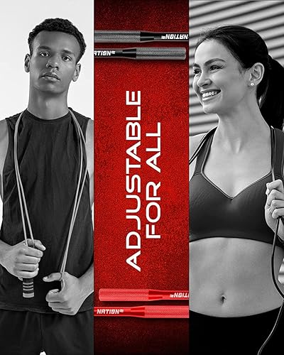 Miniatura 4 de WOD Nation Aluminum Handle High Speed Adjustable Jump Rope for Women and Men - Perfect Skipping Rope for Boxing, Fitness, Workout