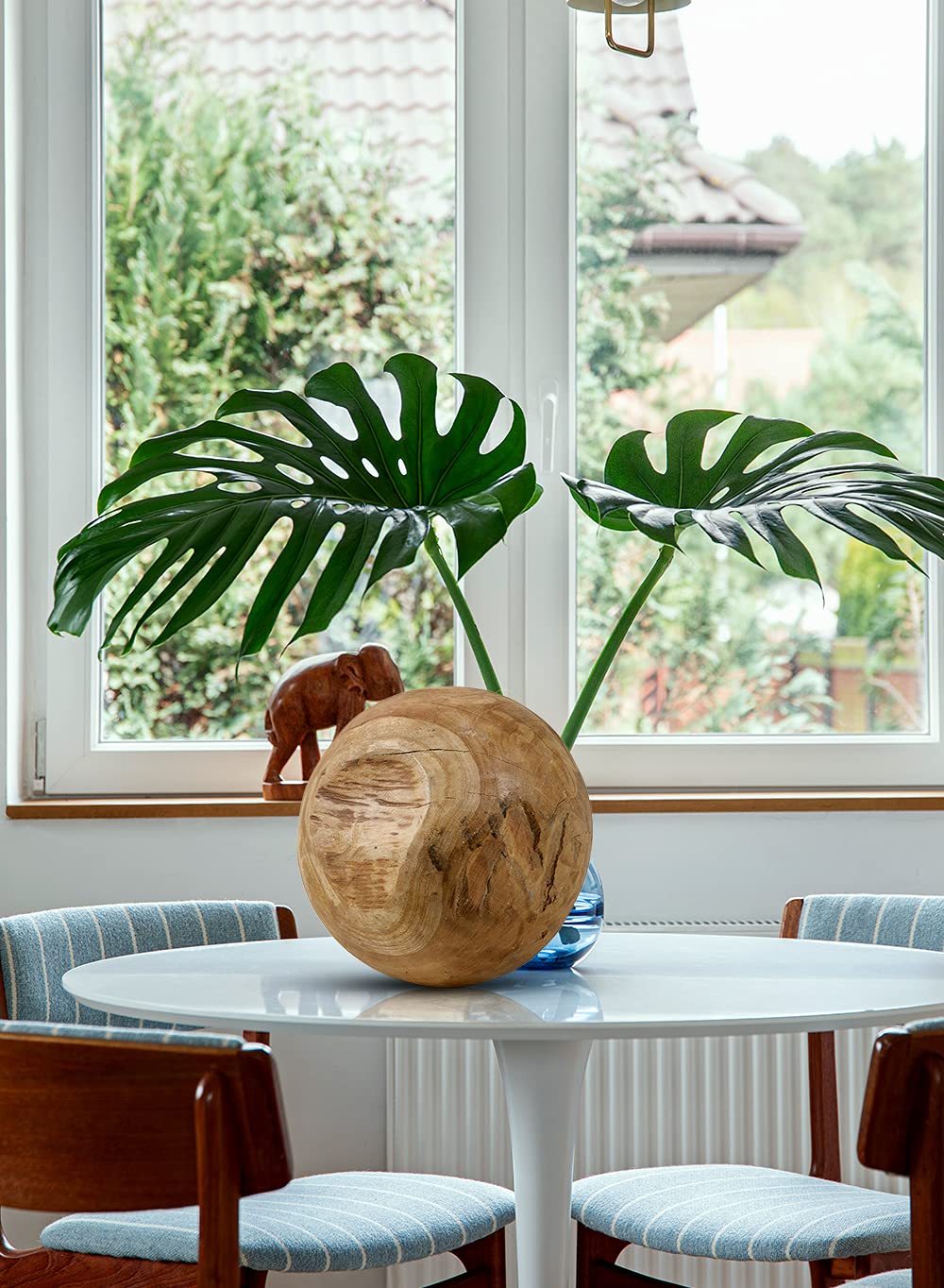 天然チーク材　飾り台　ボウル Amazon.co.jp: Serene Spaces Living 天然チーク材オーブ センター