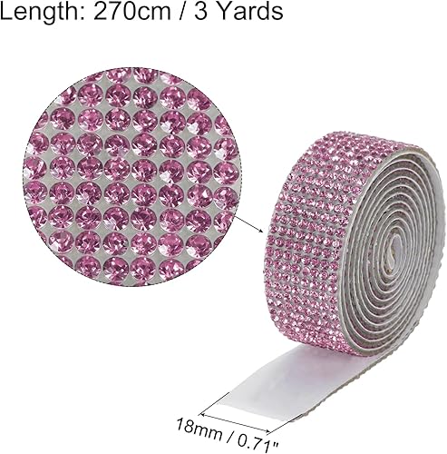 Miniatura 2 de MECCANIXITY 3 rollos de cinta de diamantes de imitación autoadhesiva de 3 yardas de 0.709 in para proyectos de artes y manualidades, pasteles de