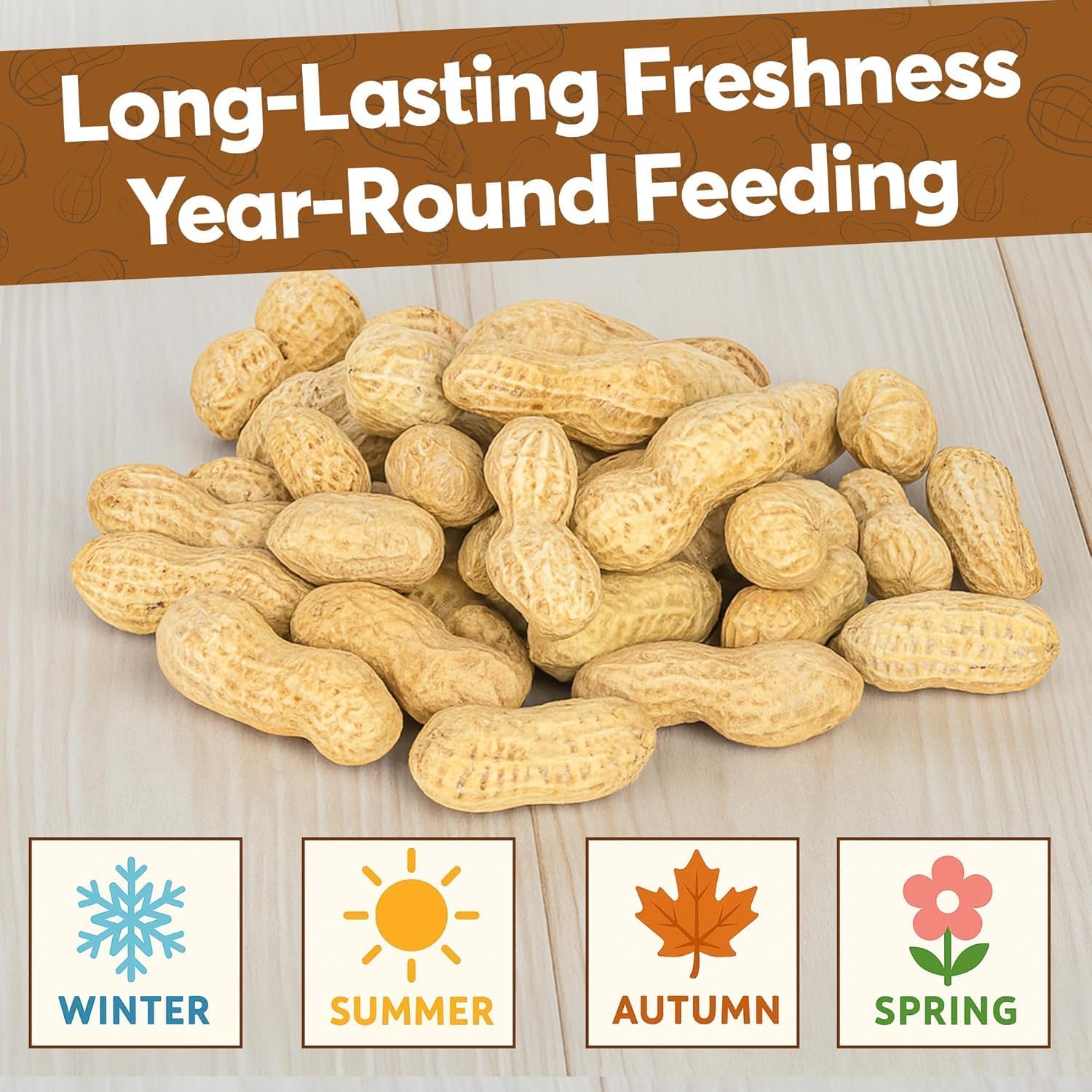 12 LB - Raw Peanuts for Squirrels, Raw in Shell Peanuts for Birds and Wildlife- Squirrel Food, Wild Bird Seed - Grown in The USA