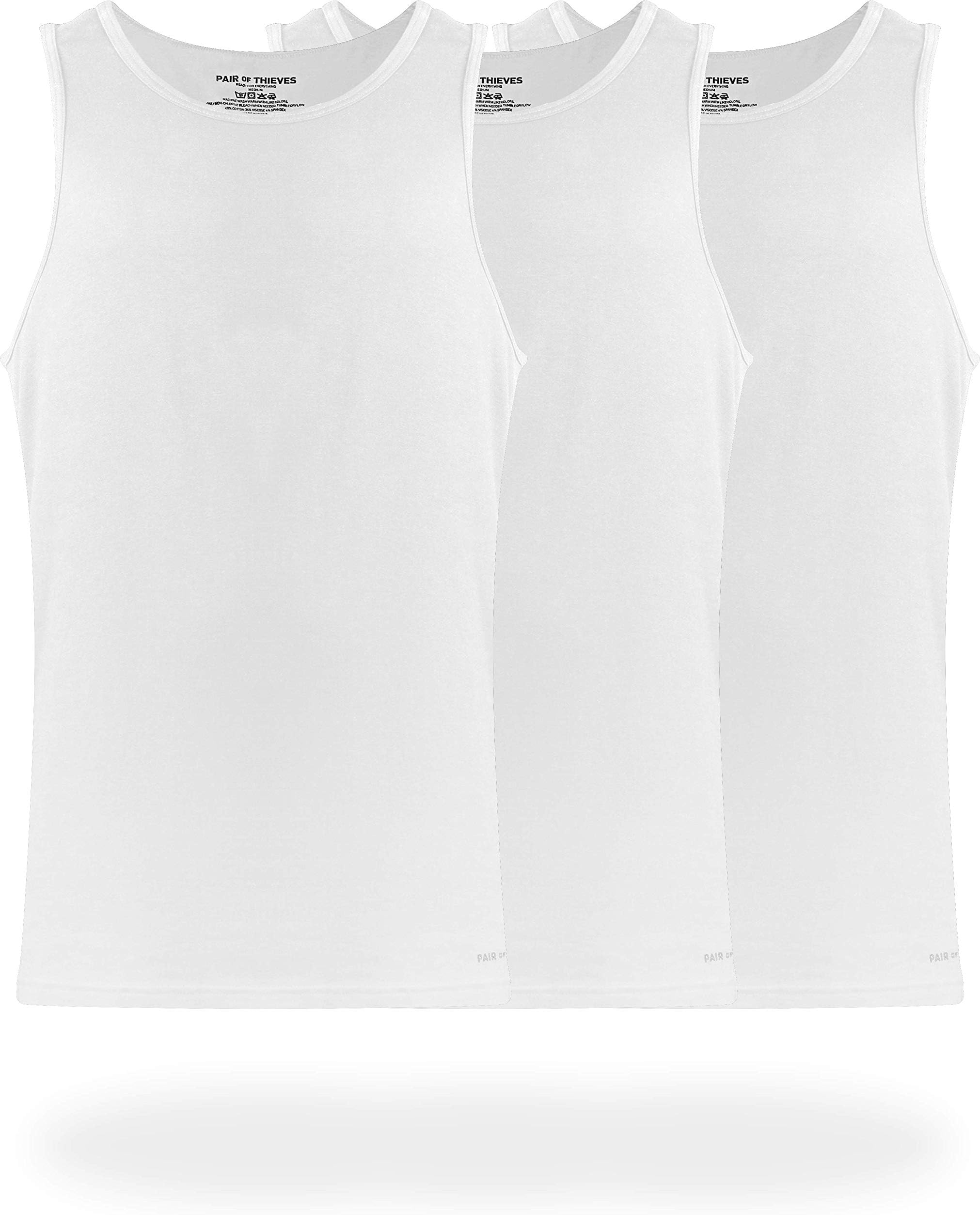 Pair of Thieves Slim Fit Men’s Tagless Tank Tops, 3 Pack Super Soft, Breathable Sleeveless A-Shirt for Men, AMZ Exclusive