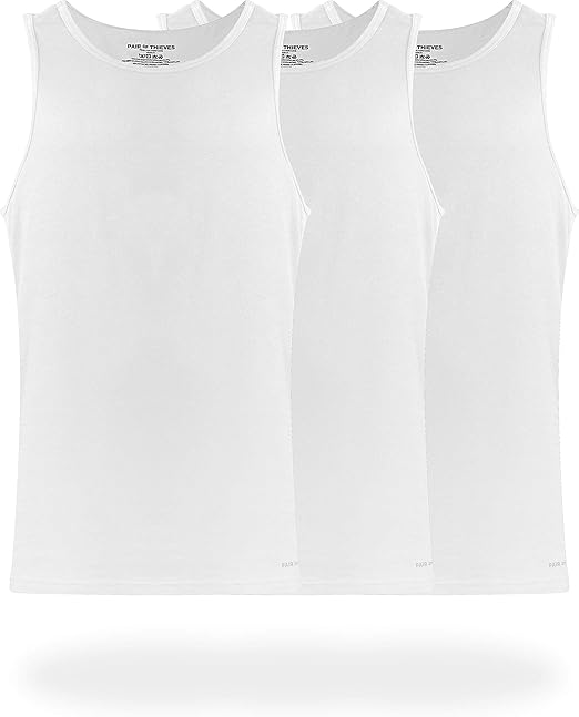 Pair of Thieves Men's Tank Top Undershirts 3 Pack - Slim Fit, Soft & Breathable Tank A Shirt - Comfortable Men's Undershirts