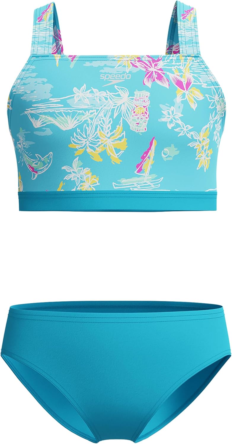 Speedo Girl's Swimsuit Two Piece Bikini Set