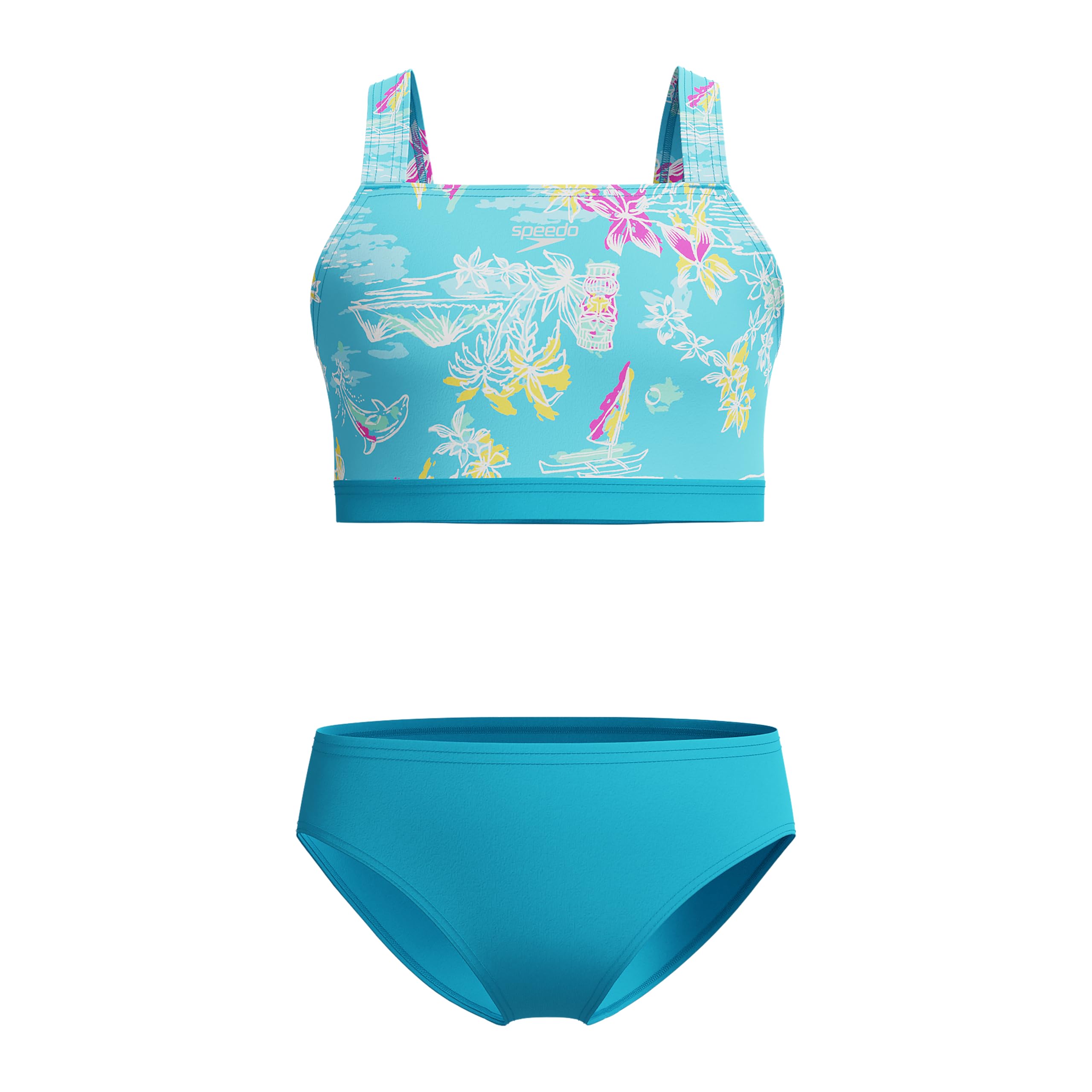 Speedo Girl's Swimsuit Two Piece Bikini Set