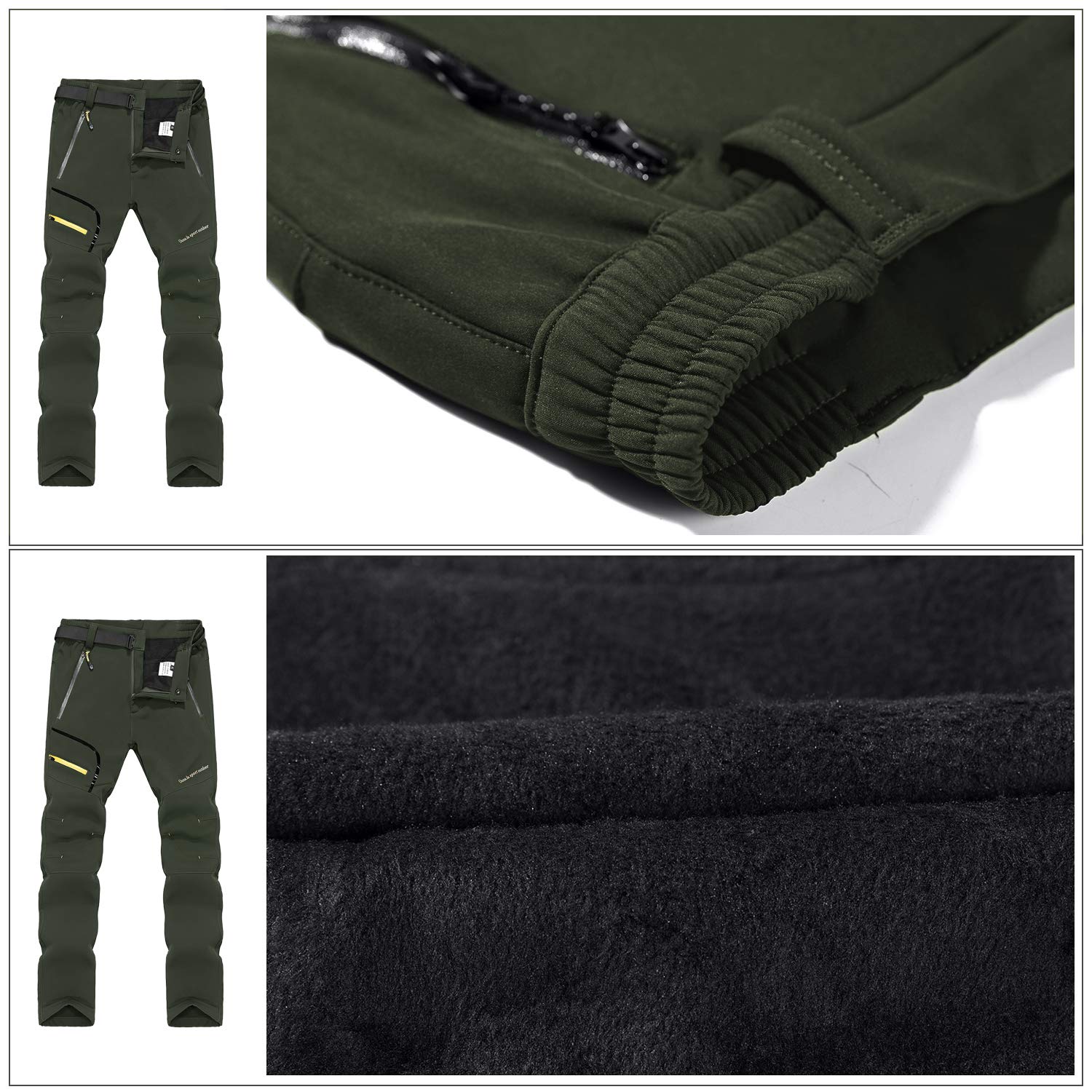 Pantaloni da Escursionismo Foderati in Pile Invernale Softshell da Donna Pantaloni da Passeggio Leggeri da Esterno ad Asciugatura Rapida