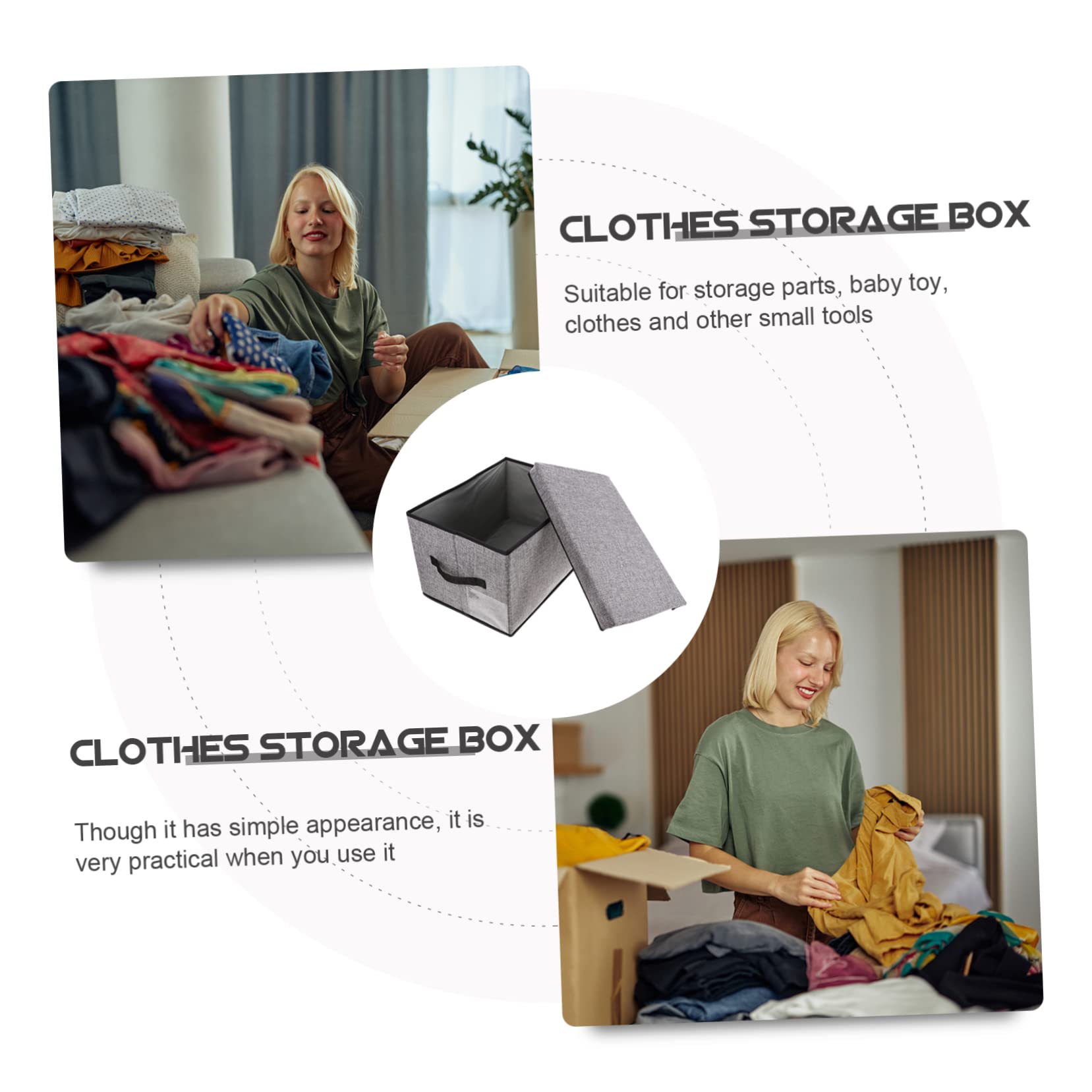 Alipis Scatola Portaoggetti Pieghevole con Coperchio Organizer per Vestiti e Giocattoli Contenitore di Stoccaggio in Materiale Resistente Adatto Studenti e Impiegati