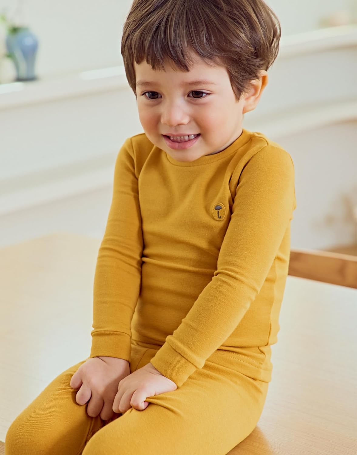 moimoln 6M-8Y Modal Cotton Solid Soft Breathable Baby Toddler Boys Girls Snug fit Pjs Long Sleeve Pajamas Set Sleepwear Daily - Image 2