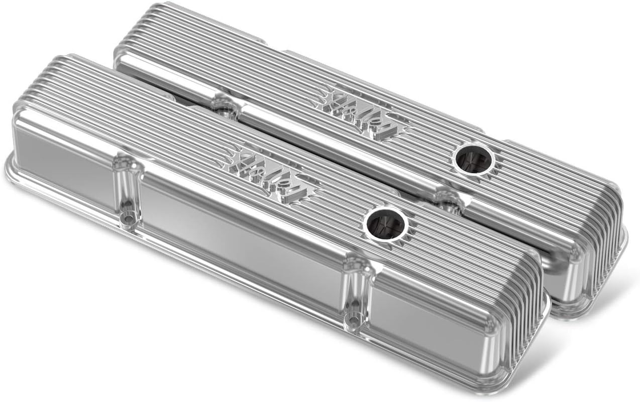 Holley Sbc Holley Valve Covers,Finned,W/Emis,Po