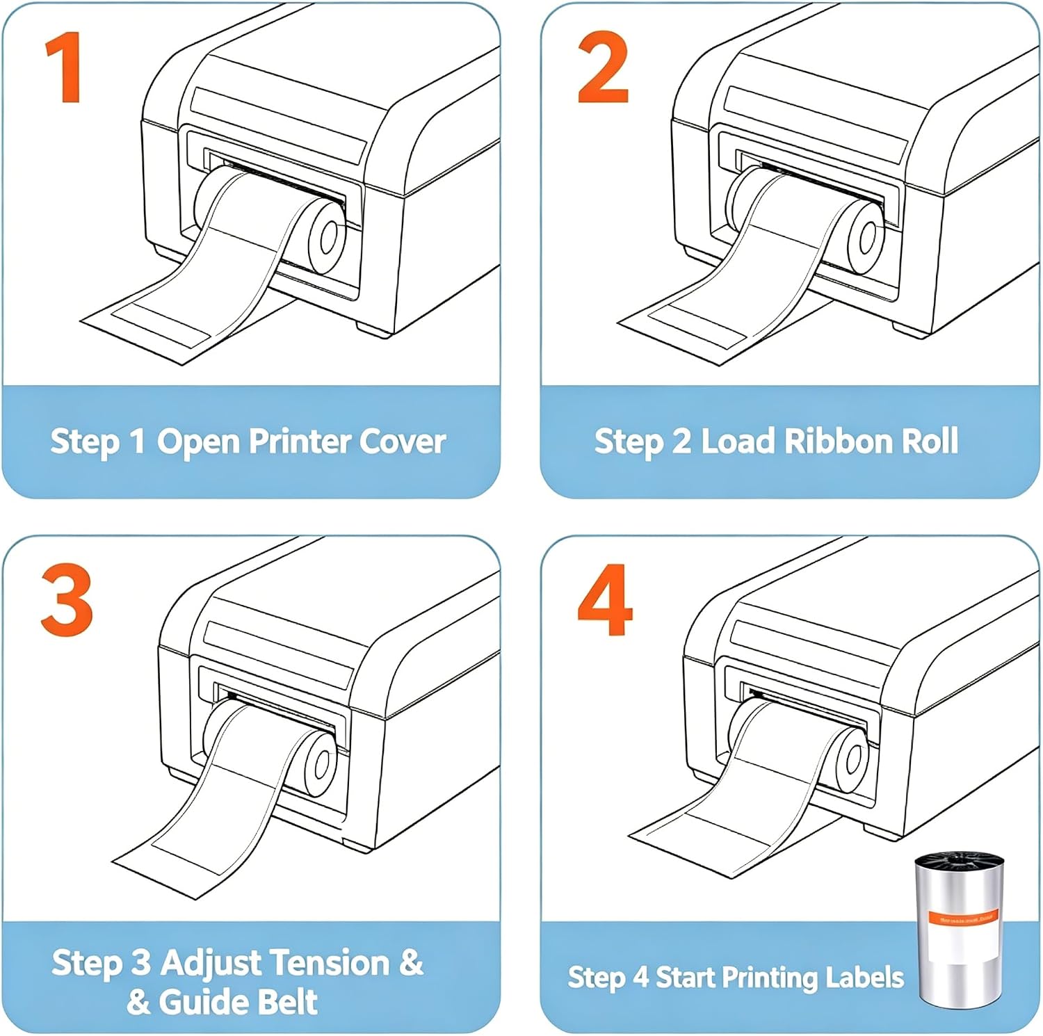 4.33" x 984' Premium Resin Enhanced Wax Ribbon110mm X 300m Thermal Transfer Wax Resin Ribbon Barcode Thermal Label Printer Ribbon 1'' Core for Zebra, TSC, GoDex, Citizen (1 Roll)