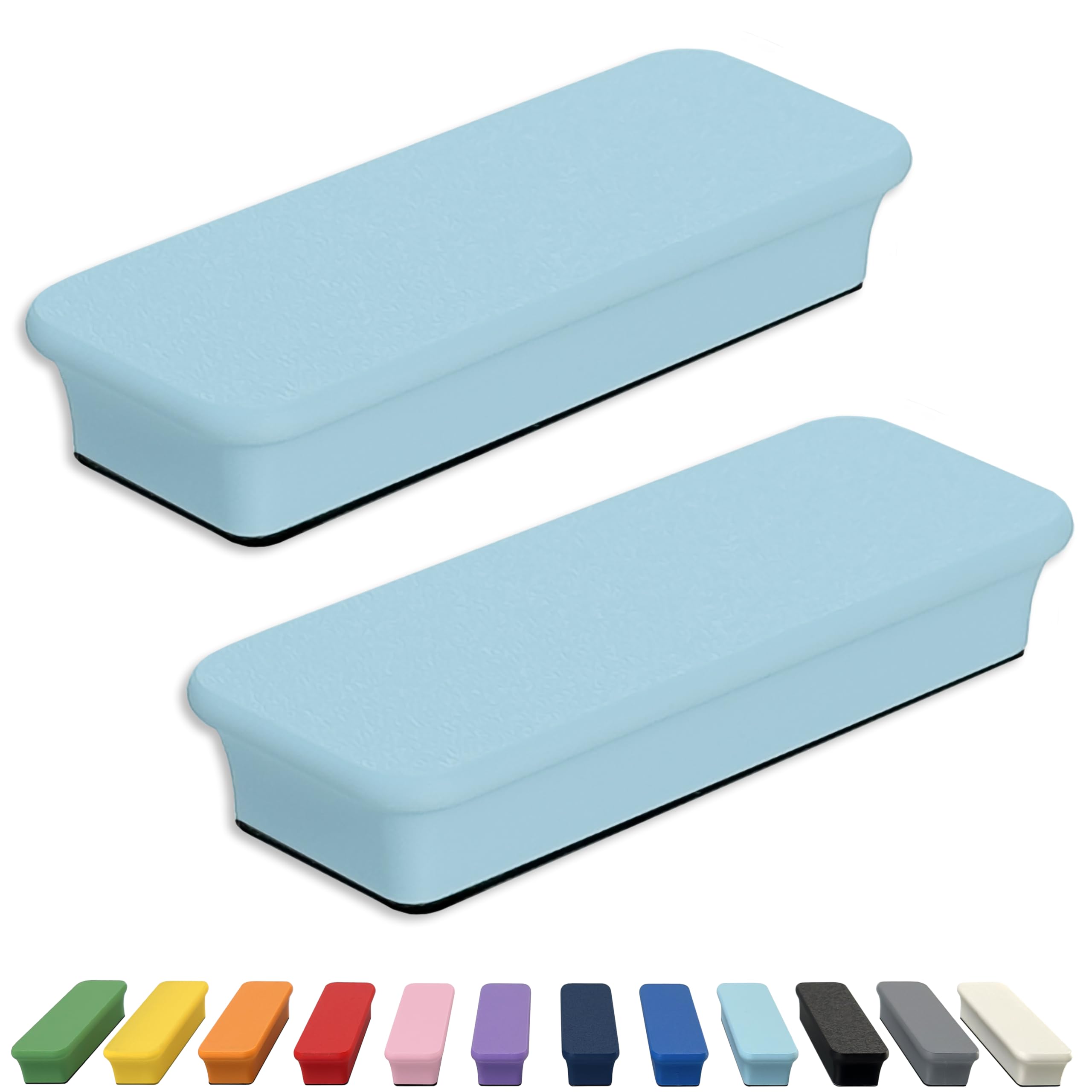 Glassboard Studio Mega Magnets - Neodymium - Heavy Duty, Colorful, Ergonomic, Ideal for Crafting, Quilting, and as Magnetic Knife Holders (2, Ice Blue Bar)
