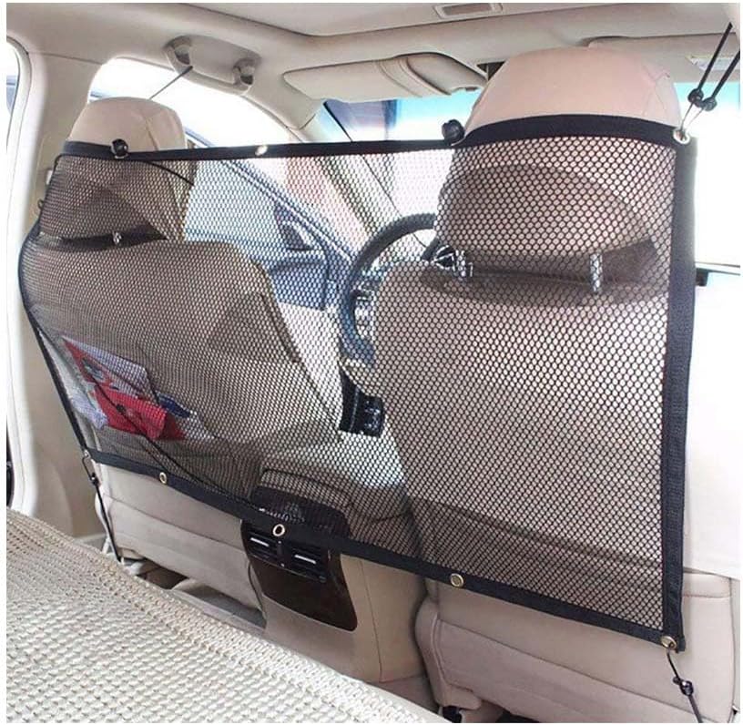 Dog Car Barrier Net for Safety: Adjustable Fence with Hooks, 115x62cm