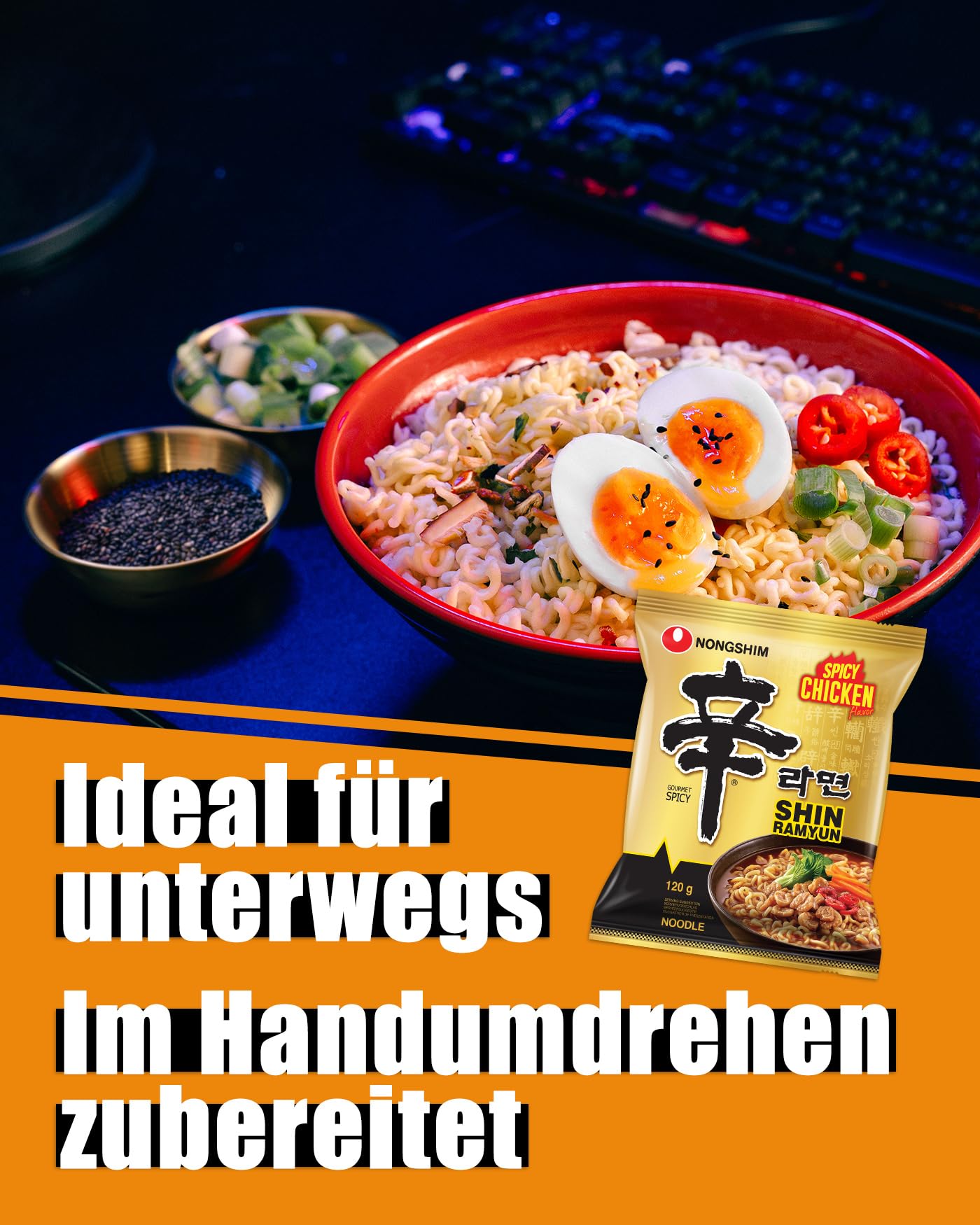 NONGSHIM Instantnudeln, Shin Ramyun Chicken - 20 x 120 g