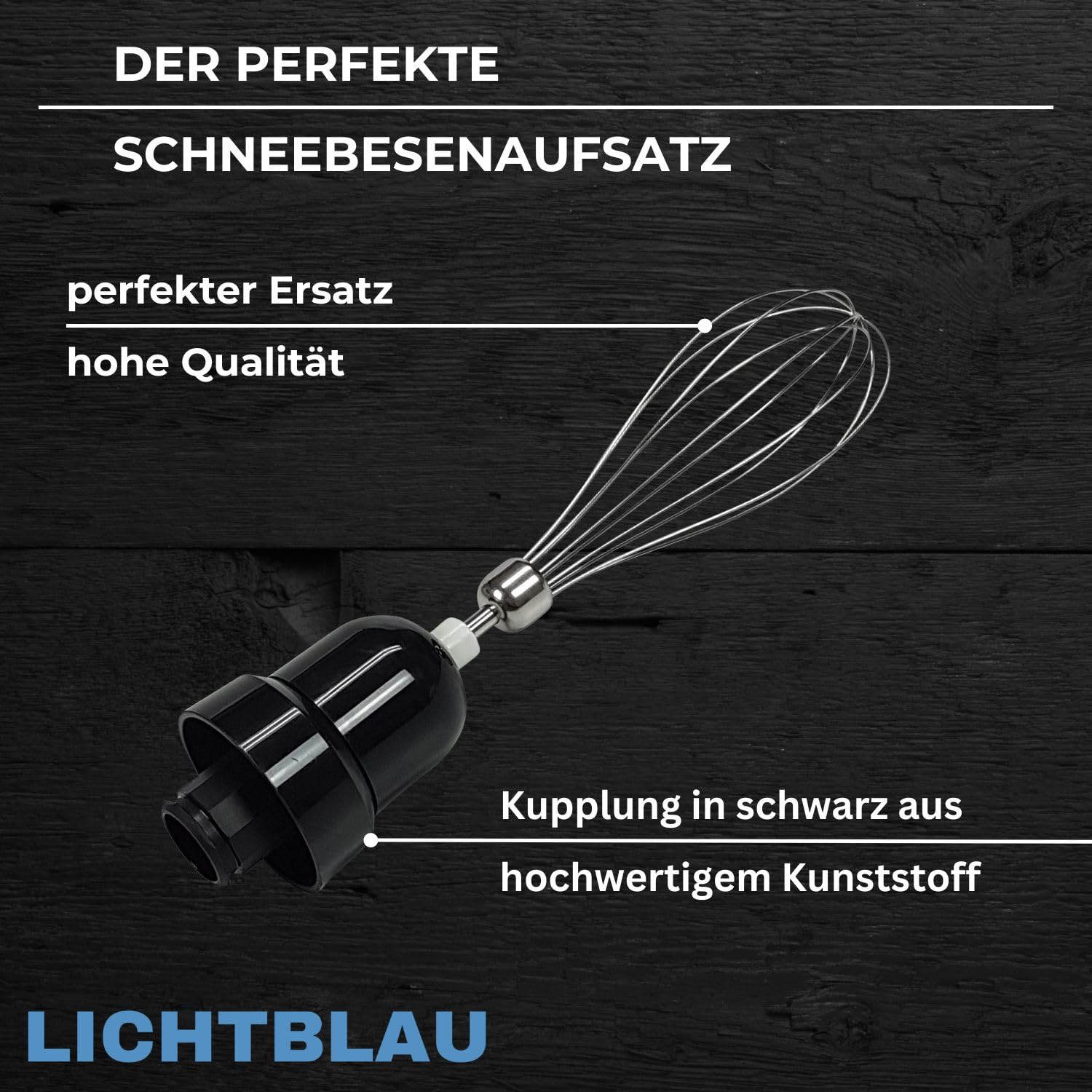 LICHTBLAU Schneebesen mit Getriebe passend für u.a. MS8CM MSM87 MSM88 MSM89 MSMM7 MSMM89 Maxo Mixx Mitnehmer für Stabmixer Bosch I Ersatz Rührbesen