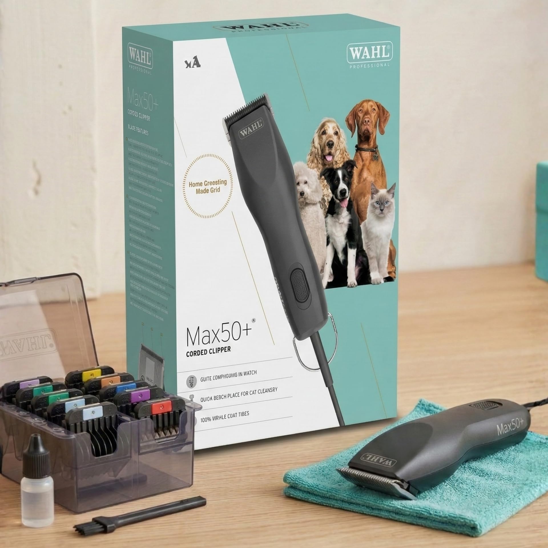 Agrarzone Edition Wahl Max 50+ tosatrice cani e gatti - Potente e silenziosa con 2 velocità, Set rialzi incluso - Moser Max 50 ideale per tutti i tipi di pelo, Professionale e made in Germany