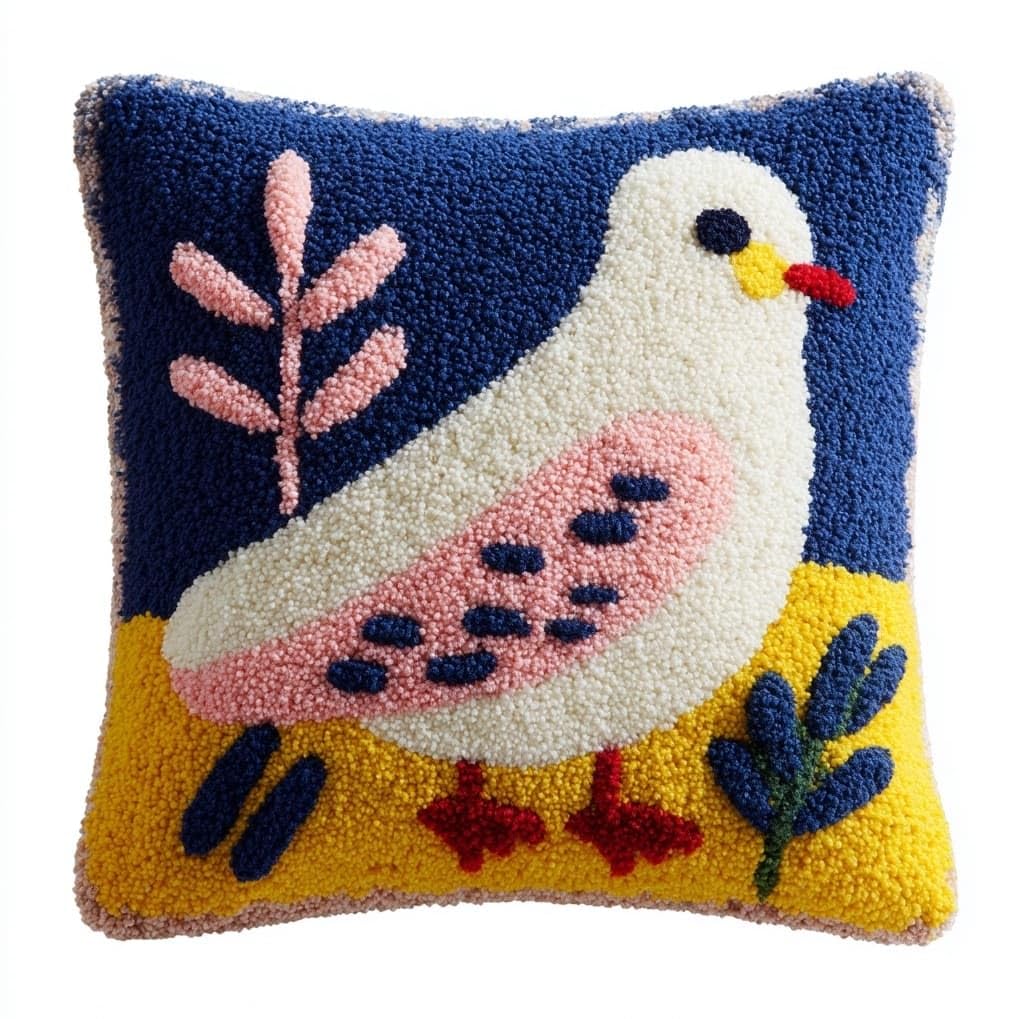 AxiangziK Pre-Printed Latch Hook Pillow Kit,Animal Pigeon