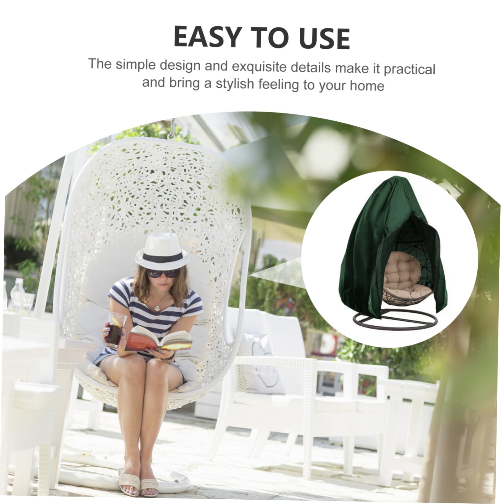 INOOMP 1pc Chair Cover Swing Dust Protector Outdoor Swing Tent Garden Swing Protector Polyester Swing Cover Waterproof Cover Hanging Chair Protector Chair Dust Protector Hammock Tent