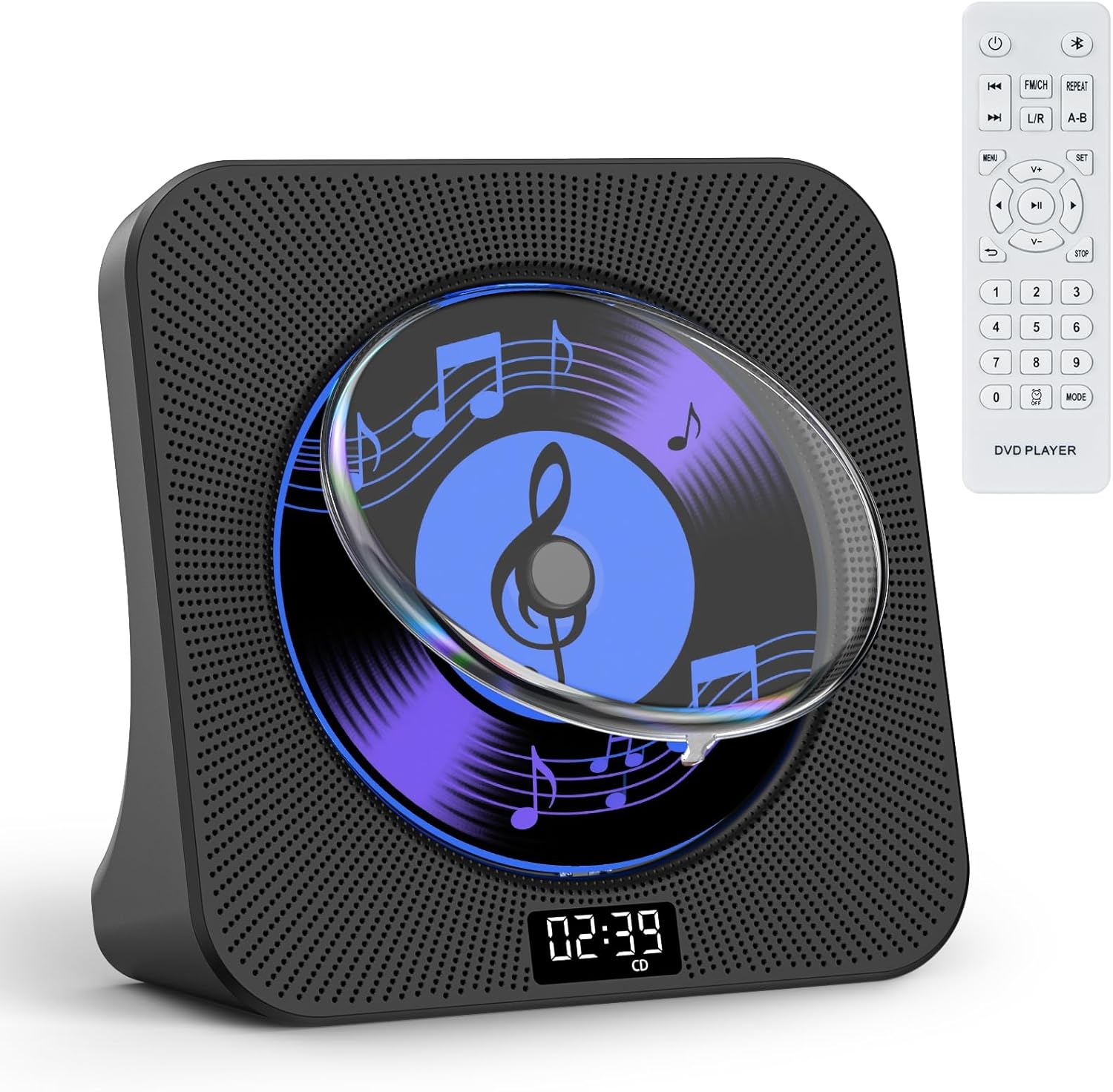 CDプレーヤー 卓上 充電可能 Blue