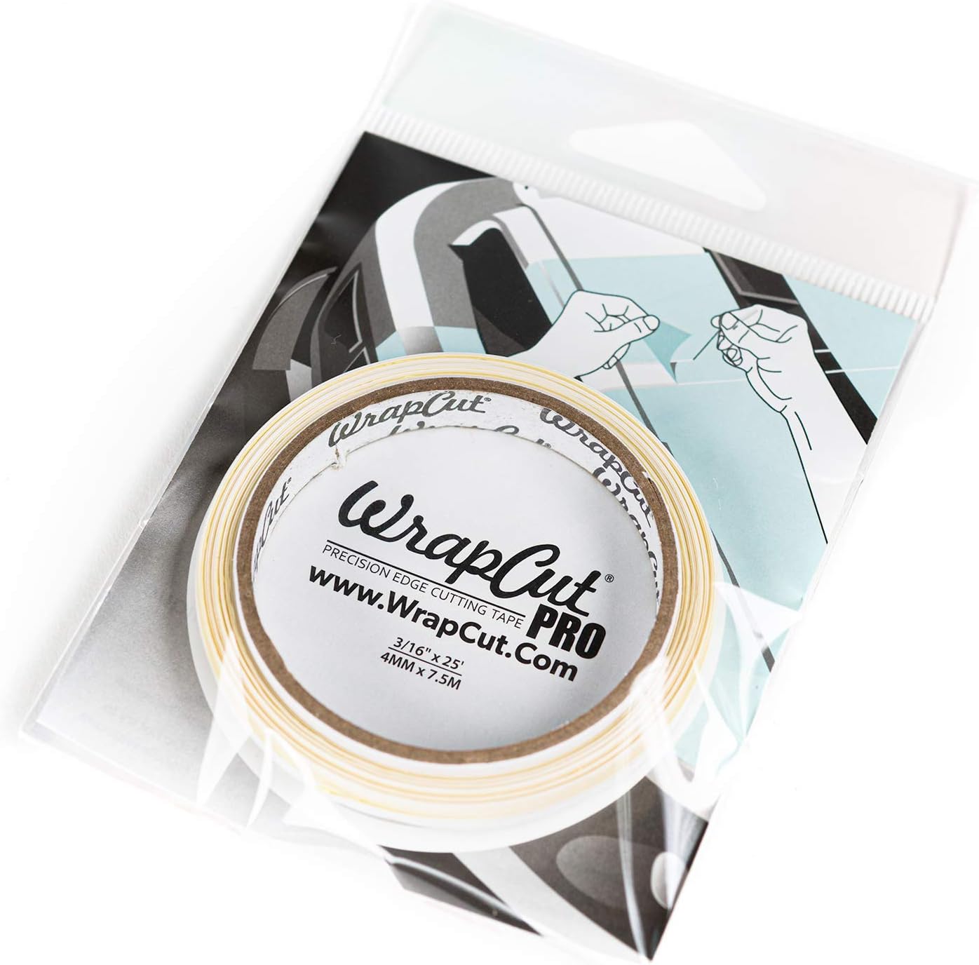 WrapCut PRO, Edge Cutting Tape, 3/16-Inch X 25 Feet, 1 Roll