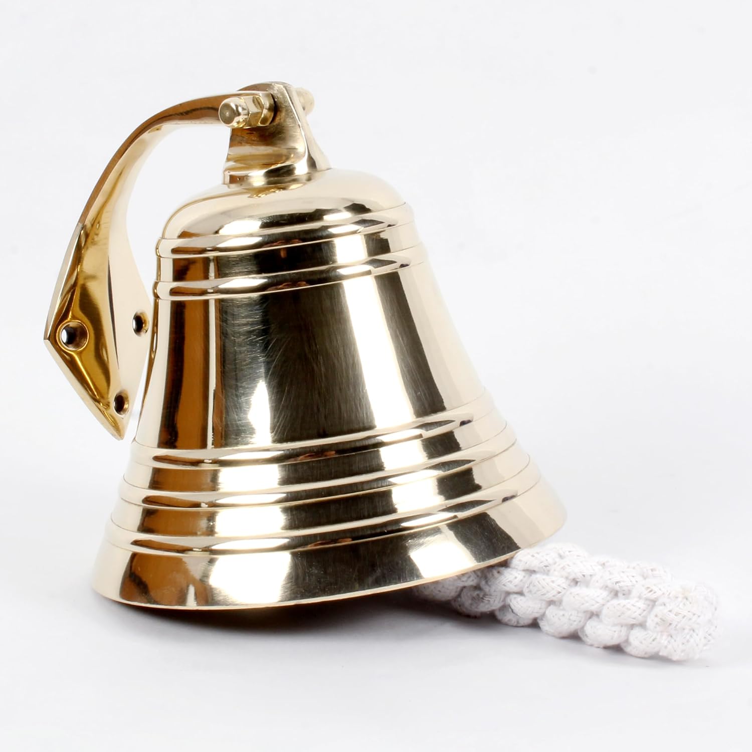 5" Solid Brass Nautical Ship Bell – Heavy Wall Mounted Polished Maritime Duty Bell