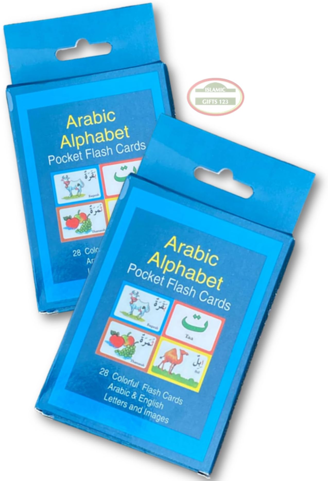 2 Pack Arabic Alphabet Flash Cards for Kids & Beginners – Bilingual English & Arabic Letter Learning Set – Educational Language Study Tool for Children and Adults