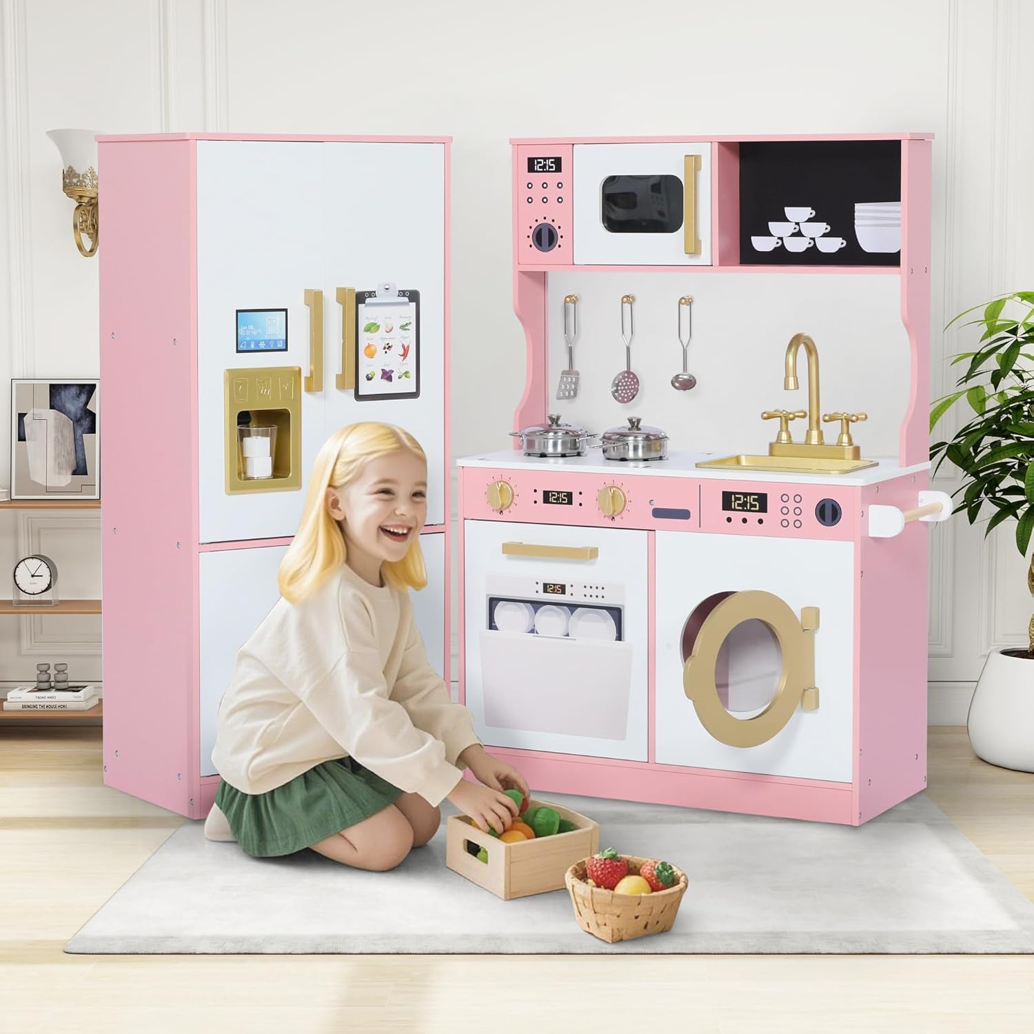 Play Kitchen Sets for Kids, Pretend Wooden Kids Bhutan Ubuy