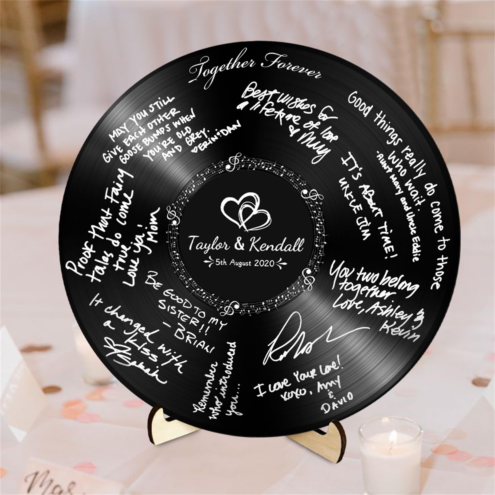 Libro degli ospiti di nozze personalizzato alternativo personalizzato record di legno libro degli ospiti di nozze ricevimento matrimonio libro degli ospiti segni cornice per baby shower anniversario