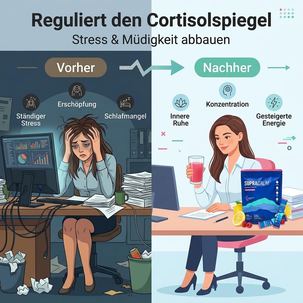 Cortisol Cocktail Pulver 40 Stück Cortisol Senken Abnehmen Entspannt Bleiben für Damen Herren