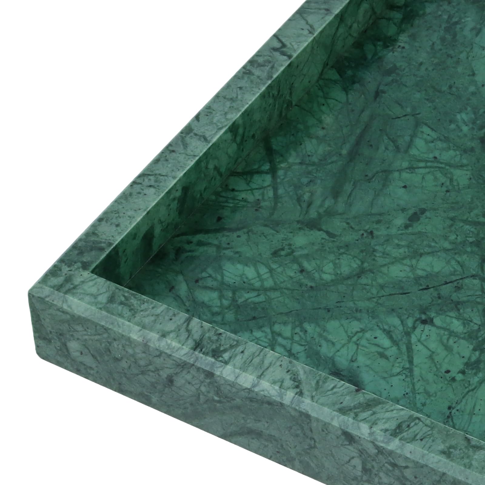ZOENHOU Taca z naturalnego marmuru 30 x 20 x 3 cm, zielona prostok?tna deska do serwowania, marmurowa taca na kosmetyki, organizer na kosmetyki, toaletk? i dekoracj? ?azienki