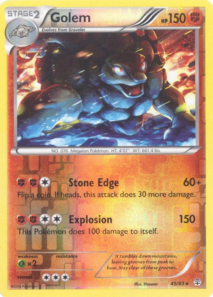 Pokemon Golem (45/83) Generations Reverse Holo Toys
