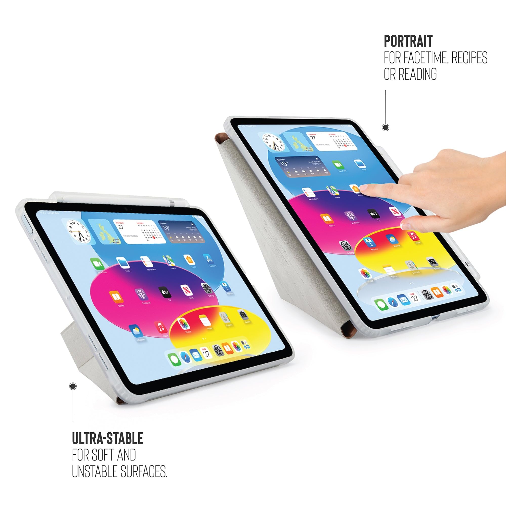 Pipetto Custodia in TPU Origami per iPad di 10a generazione (2022) | Custodia con supporto 5 in 1 resistente agli urti | Custodia Apple Pencil 1 | Custodia per iPad antibatterica al 99,9% - Oro rosa