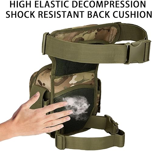 Miniatura 7 de ALI2 Bolsa de pierna caída, paquete de muslos táctico, bolsa de cadera para hombresmujeres, al aire libre, senderismo, ciclismo, camping, viajes, CP