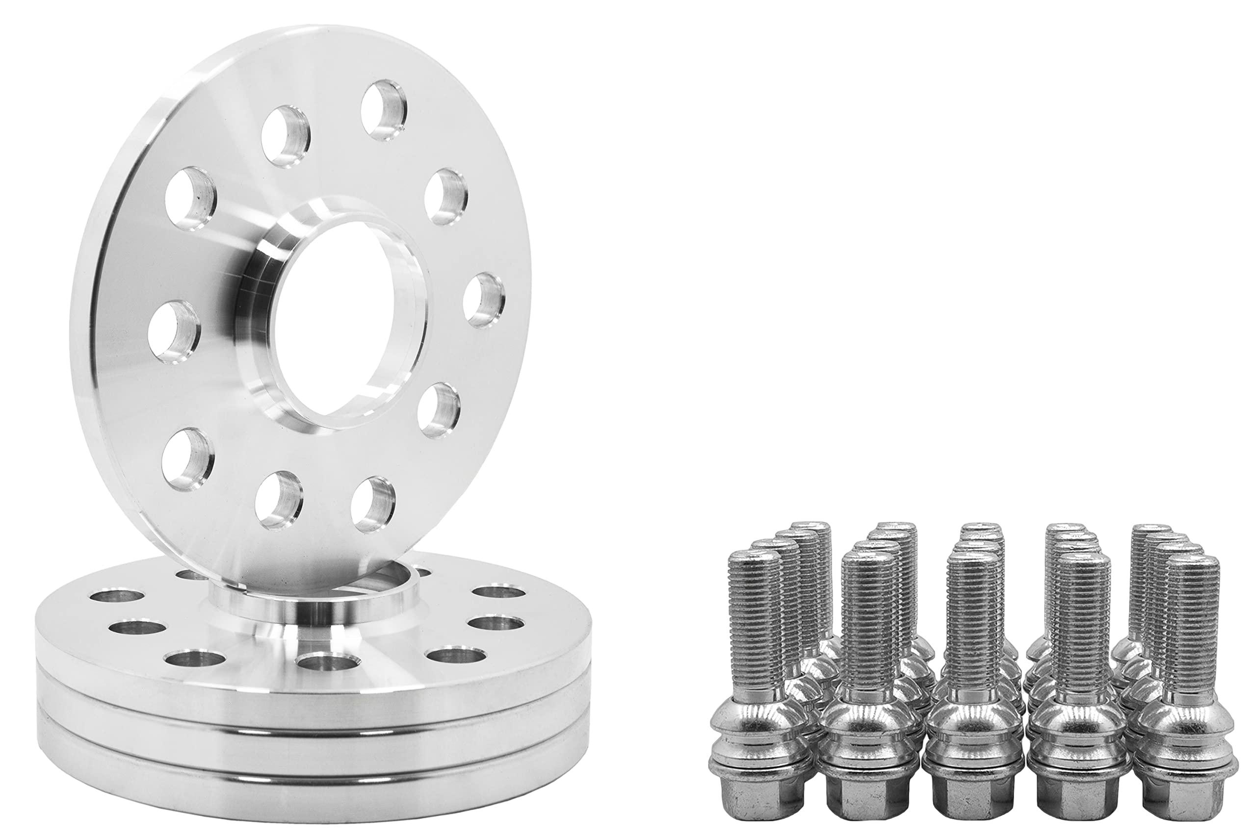 4 Pc 5x130 mm Hub Centric Wheel Spacers | 10 mm & 12 mm Thick | 71.5 H.B + Zinc R14 Ball Seat Lug Bolts