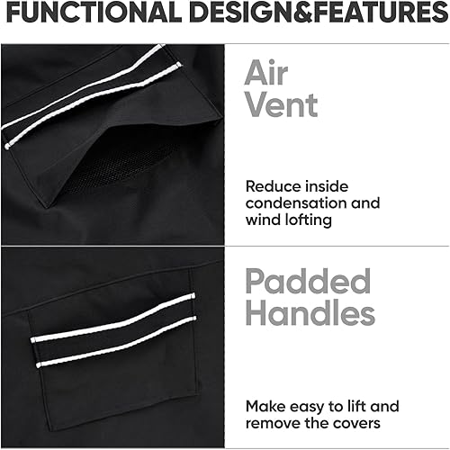 Miniatura 5 de Loriano Fundas de sofá de patio de 3 plazas, 100% impermeables, ajuste perfecto para fundas de sofá al aire libre, tela Oxford, muebles de patio,