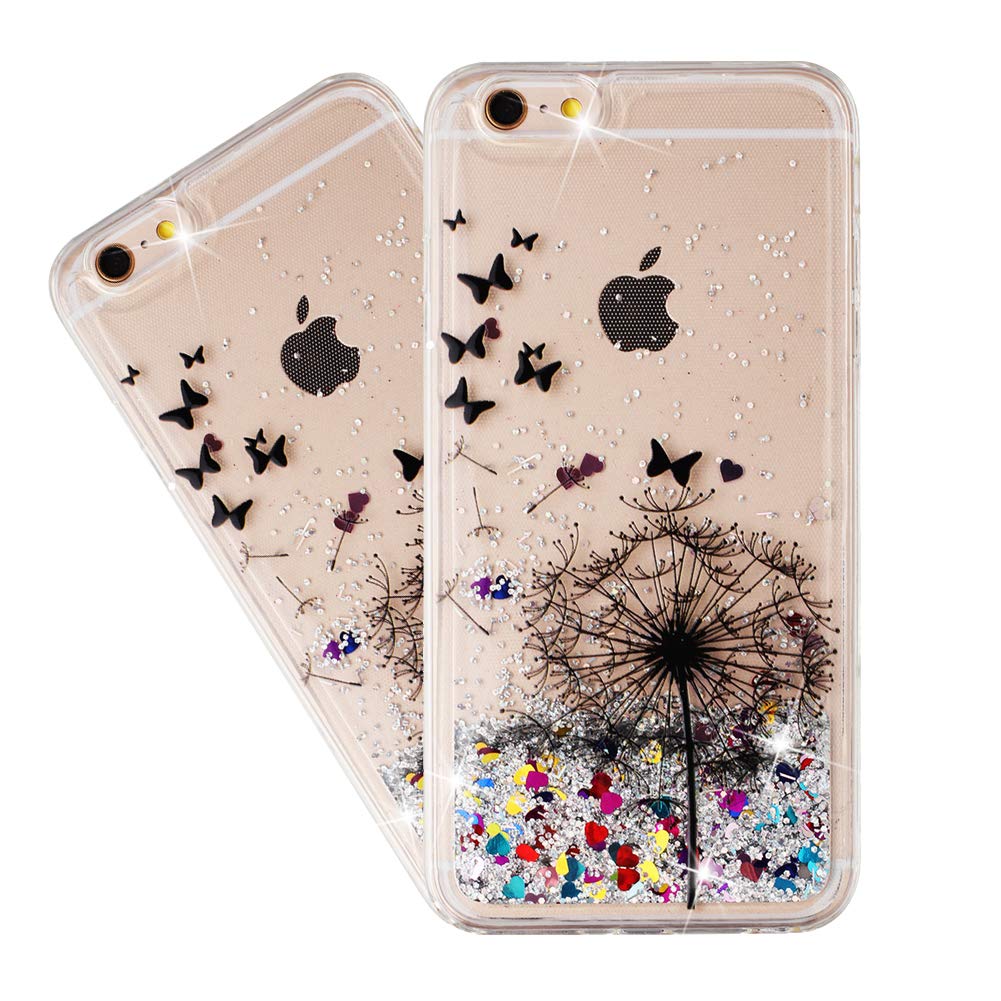 HMTECHUSiPhone 6S case for Girl Glitter Liquid Sparkle Floating Shiny Quicksand Clear Soft TPU Silicone Shockproof Protective Bumper Thin Cover for iPhone 6 / 6S