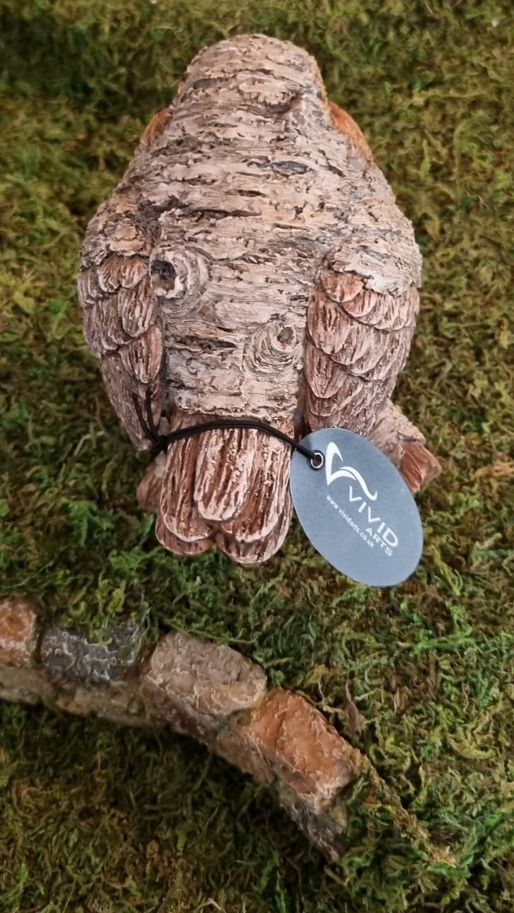 Vivid Arts - Decorazione da giardino effetto legno pettirosso di betulla argento, SB-ROBN-G, H: 10 cm