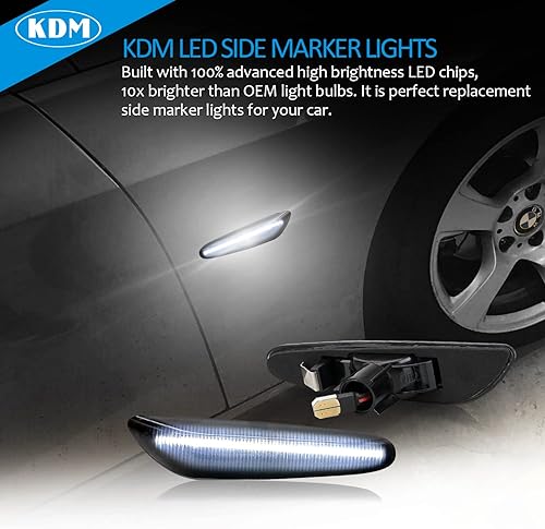 Miniatura 4 de KDM Luces LED para guardabarros laterales para BMW E90 E91 E92 E93 E46 E60 E61 E81 E82 E87 E88 E83 X3 E84 X1 325i 328i 335i 328i, señal de giro