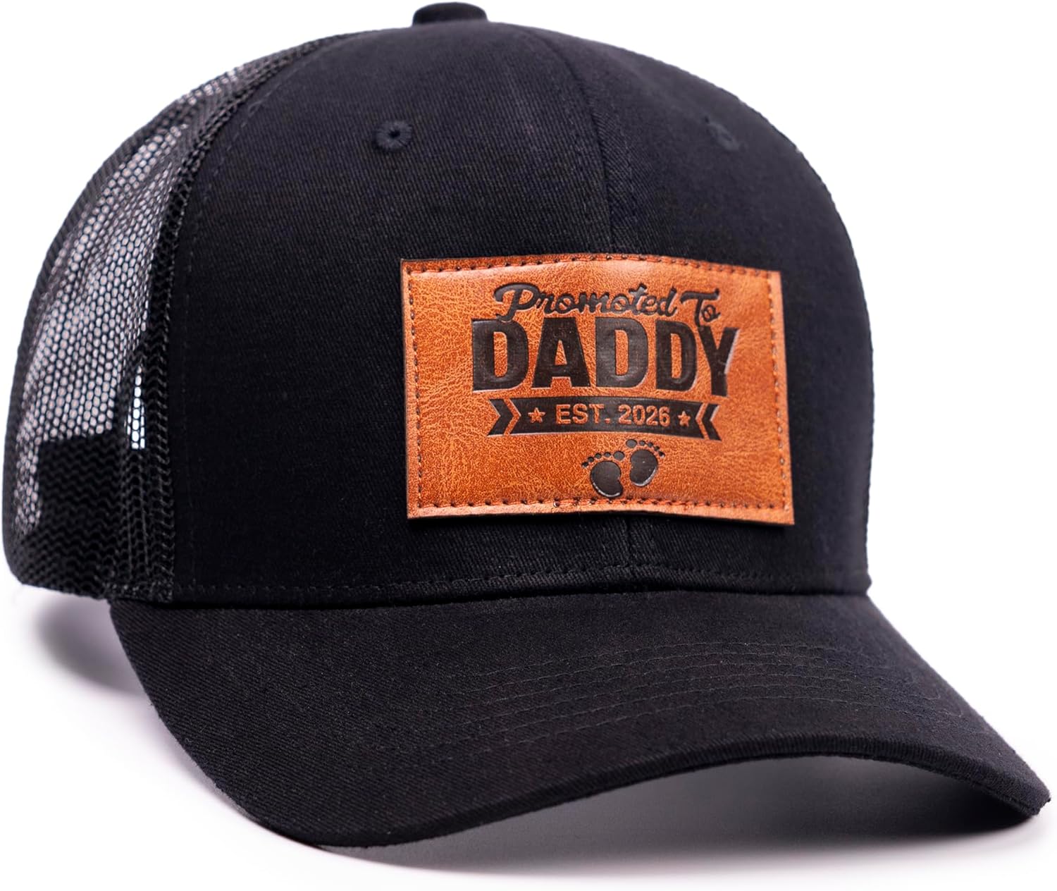 Promoted to Daddy Est. 2026 Hat, Baby Gift for New Daddy, Perfect New Father Gift First Dad Hat, Fathers Day Birthday Gifts for 1st Papa Trucker Baseball Cap Black - Image 2