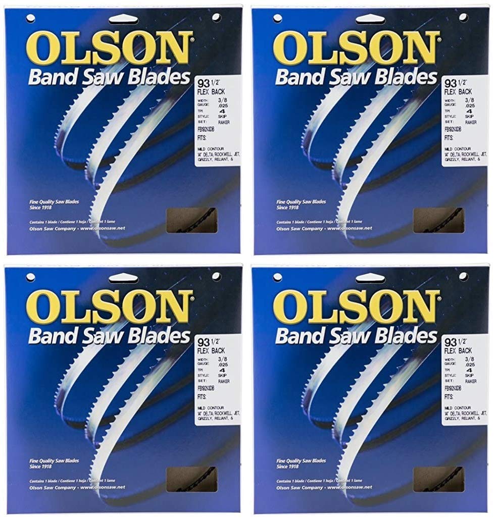 Olson Saw FB19293DB 3/8 by 0.025 by 93-1/2-Inch HEFB Band 4 TPI Skip Saw Blade (Four Pack)
