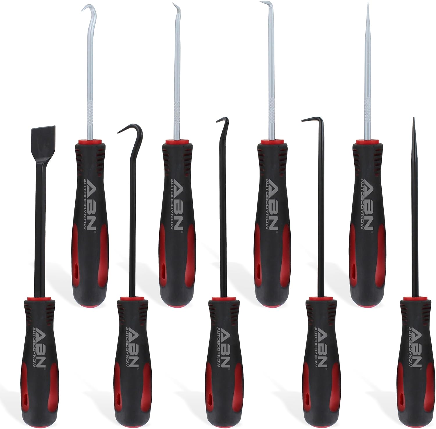 ABN Precision Scraper, Hook, and Pick 9-Piece Set – Small 6.5in and Large 10in Automotive and Electronic Tools