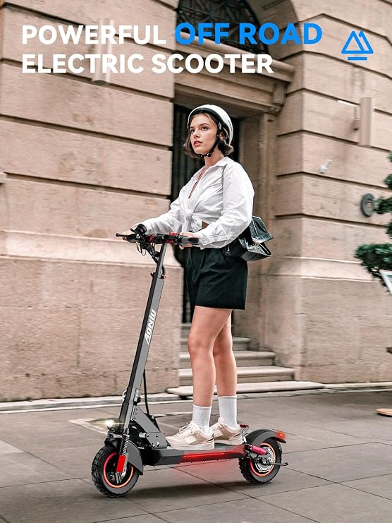 M4 Electric Scooter for Adults with Seat Off Road Escooter Fast 28mph E Scooter Long Range 31-37 Miles 300 Lbs+ Heavy Duty Electric Scooters All Terrain Foldable for Teens Commuting