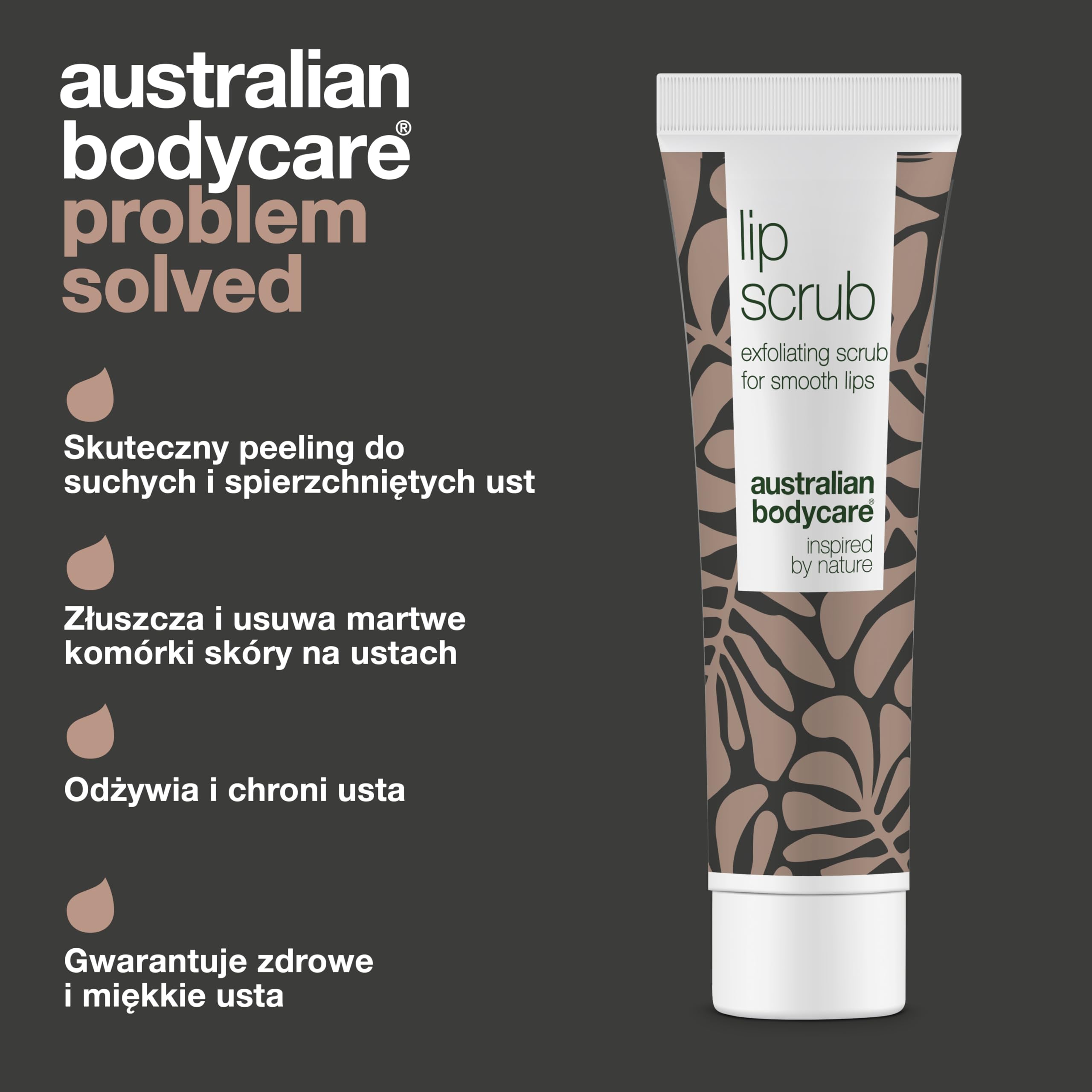 Peeling do ust do suchych ust firmy Australian Bodycare – intensywnie usuwa i pielęgnuje spierzchnięte usta | naturalne składniki | jadalny