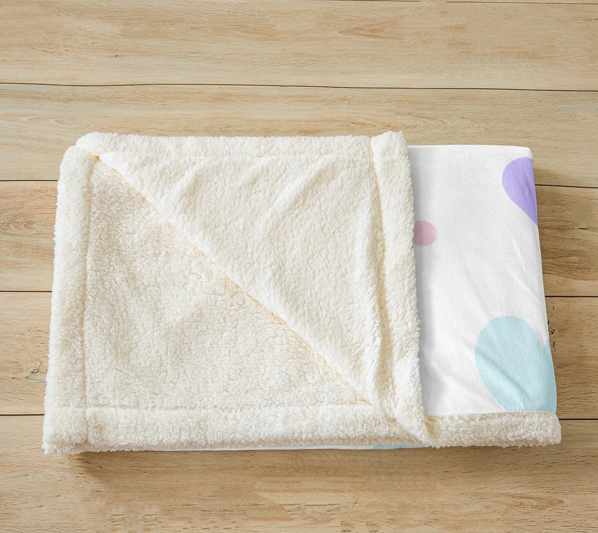 Feelyou Pretty Rainbow Fleece Throw Blanket for Kids Colorful Love Heart Plush Blanket Dot Sherpa Blanket Bedroom Decor Kawaii Fuzzy Blanket for Sofa Bed Couch Bedding Collection,Twin 60x80 Inches