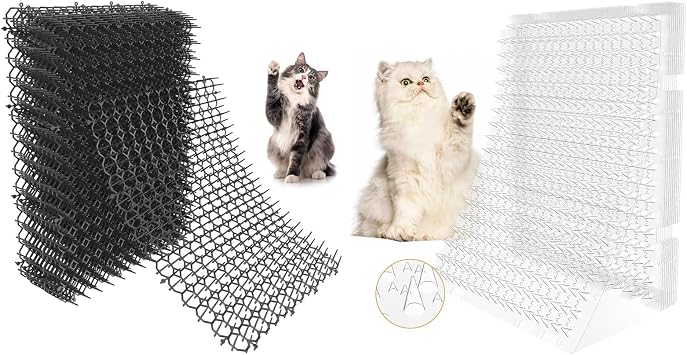 Bundle of 16 Pack Cat Scat Mat and 10 Pack Cat Deterrent Mat Outdoor Indoor