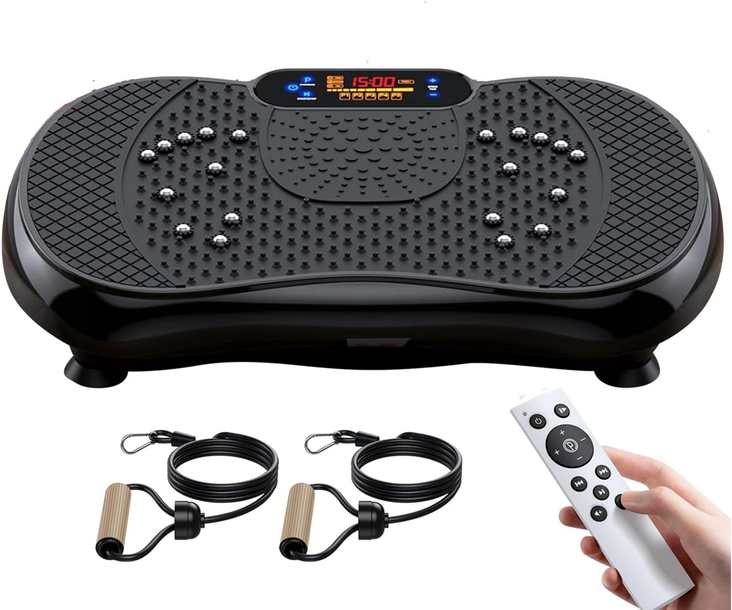 HJB VISSO Vibration Plate Fitness Platform Exercise Machine Vibrating Lymphatic Drainage Shaking Full Body Shaker Workout Vibrate Stand Shake Board Sport Gym for Weight Loss Fat Burner for Women Men