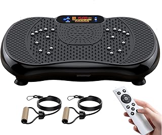 HJB VISSO Vibration Plate Fitness Platform Exercise Machine Vibrating Lymphatic Drainage Shaking Full Body Shaker Workout Vibrate Stand Shake Board Sport Gym for Weight Loss Fat Burner for Women Men