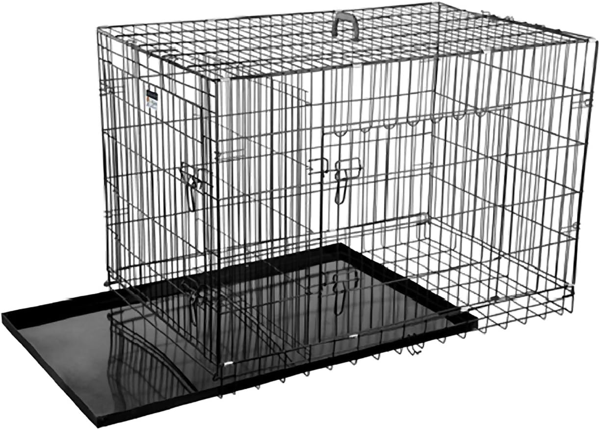 Portable 42" Folding Pet Crate Kennel Wire Cage for Dogs - Cats or Rabbits