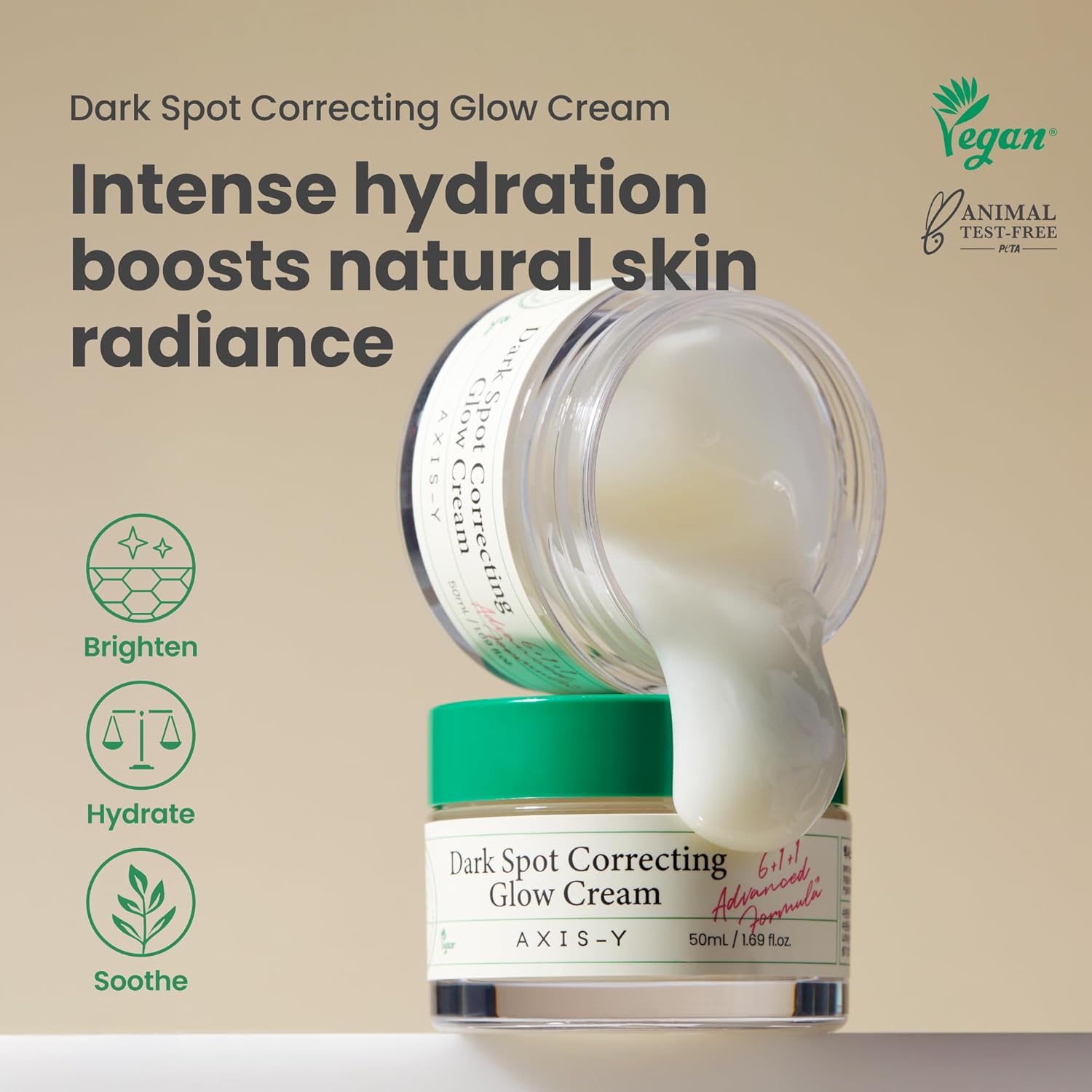 AXIS-Y Dark Spot Correcting Glow Cream - Brightening & Hydrating Moisturizer Face Cream with 2% Alpha-Arbutin, 5% Niacinamide & Ceramide - Vegan Korean Skin Care for All Skin Types - 1.69 fl. oz. - Image 2