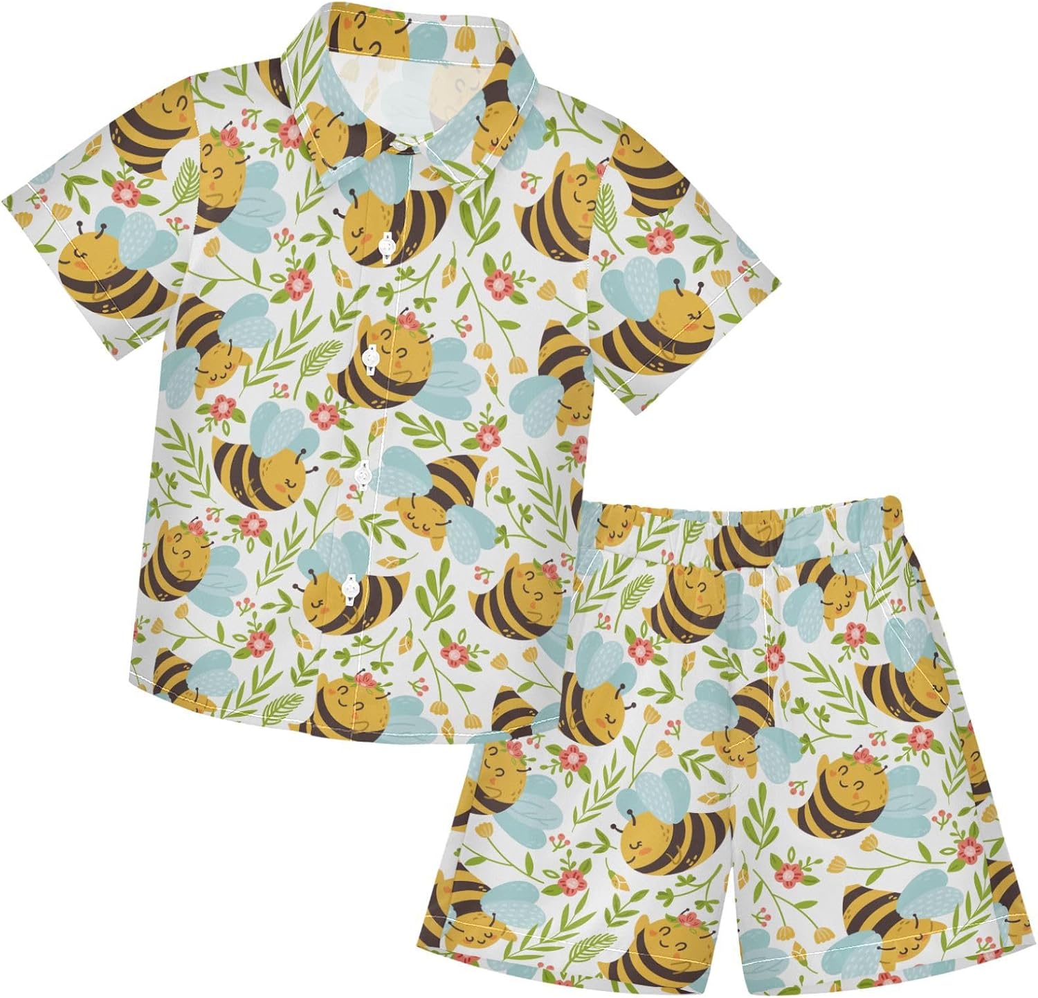 visesunny Little Boys Short Sleeve T-Shirt Beach Shirts for Kids Casual Shorts Set Summer Clothes Outfits