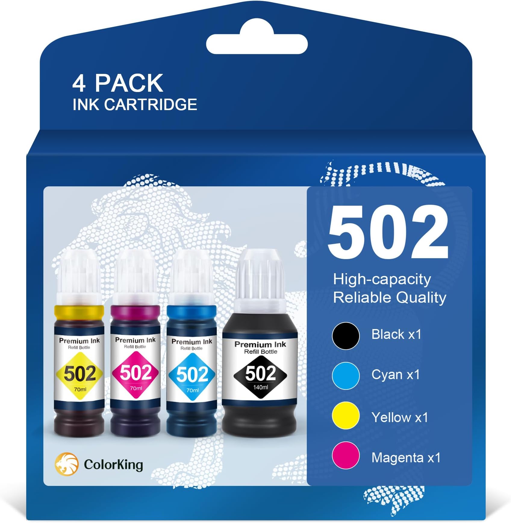 PACITEK 502 Ink Refill Bottles Replacement for Epson 502