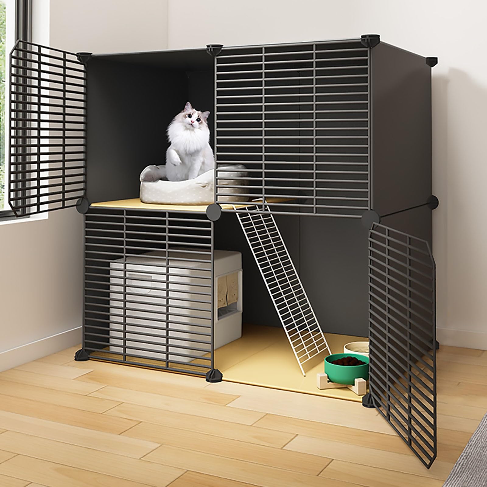Cage pour chat d'intérieur grand parc en grillage métallique animaux